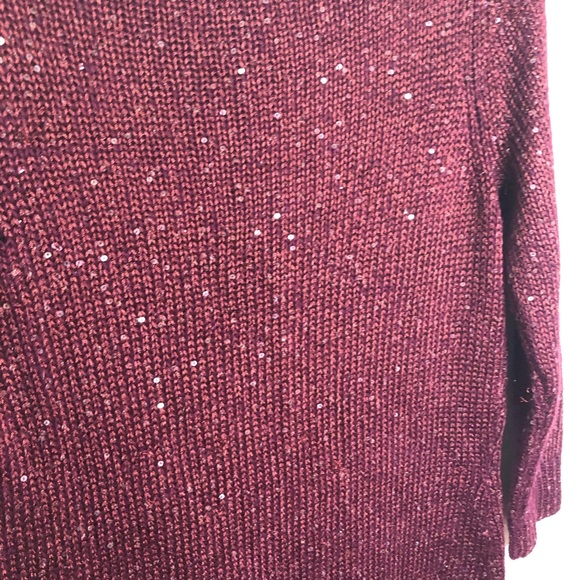 Chaps Red Wine Sparkle Knit Sweater – Size S, Festive & Cozy - Picture 7 of 7
